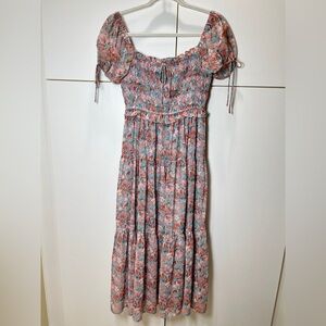 En Saison Pink and Blue Floral Maxi Dress